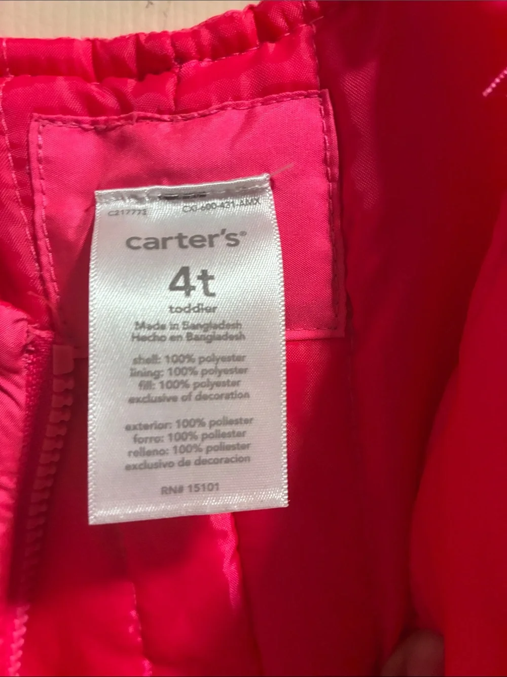 Carter's Bright Pink Girls' Snow Overalls